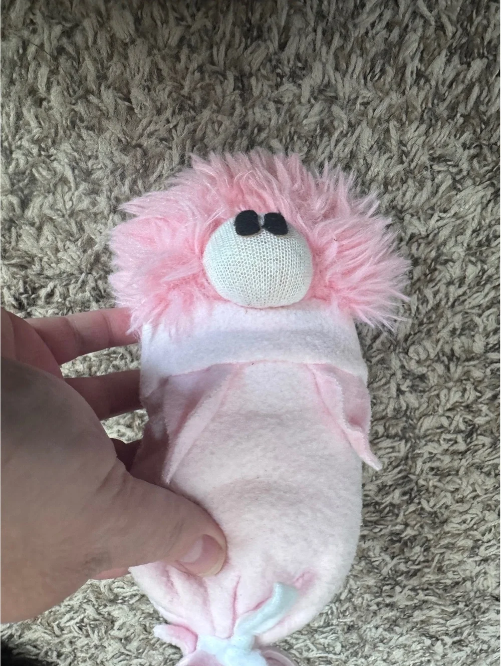 Handmade Pink Pig Gnome Plush Farmhouse Decor Shaggy Beard Whimsical